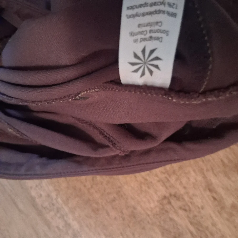 Athleta Brown Pull On Flare Leg Elastic Waist Strech Pants MT - Picture 5 of 7